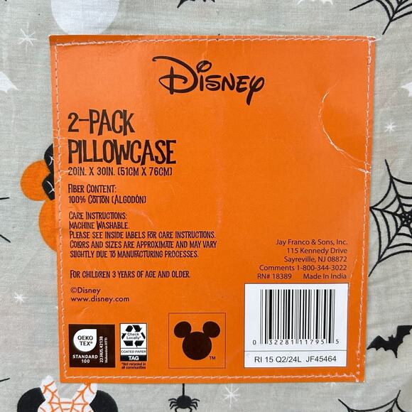 Disney 2 Pack Pillowcases Set of 2 NWT Mickey Mouse Nightmare Before Christmas - Picture 5 of 5